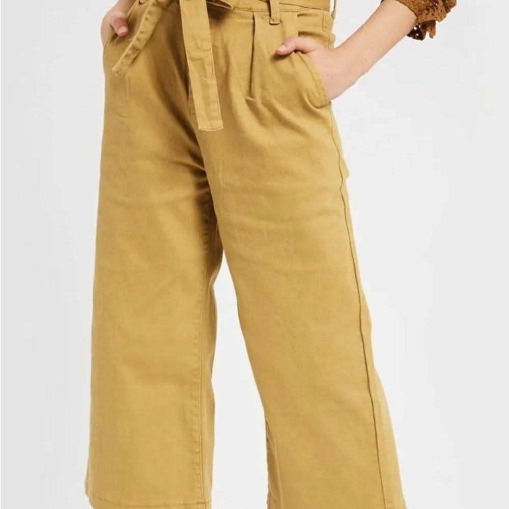 Easel Mustard Wide-Leg Pants